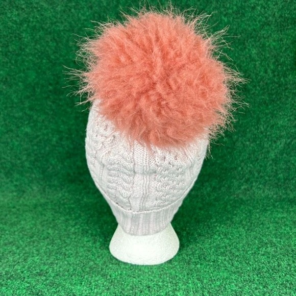 Smartwool Lodge Girl Beanie Womens Pink Blush Rose Pom Light Pink Knit Hat Fuzzy - Picture 6 of 11